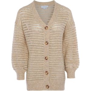 caneva Gebreid vest  beige / transparant