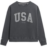 Superdry - Sweatshirt - Antraciet - Ronde Hals - Losse Pasvorm - Lange Mouw