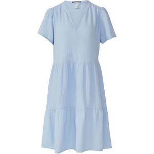 QS - Zomerjurk - Lichtblauw - Mousseline - Knielengte - Normale Pasvorm