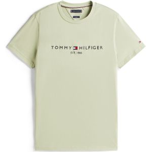 TOMMY HILFIGER - Shirt - Marine - Pastelgroen - Slanke Pasvorm - Kwartmouw