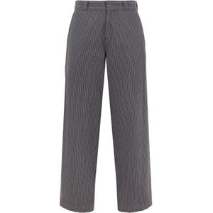 DICKIES - Lima - Broek - Donkergrijs - Krijtstrepen - Wide Leg