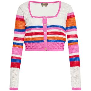 ebeeza Gebreid vest  blauw / oranje / rosa / offwhite