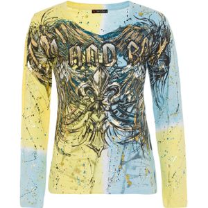 CIPO & BAXX Shirt  lichtblauw / donkerblauw / geel / zwart