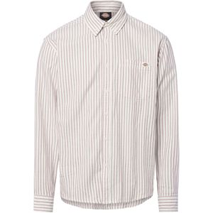 DICKIES - Overhemd - Ecru/Oudroze - Katoen - Lange Mouw - Regular Fit