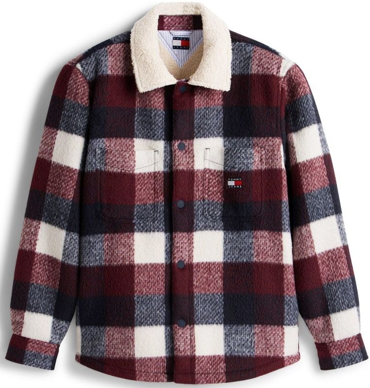 Tommy Jeans - Check Teddy - Herenjas - Veelkleurig - Polyester