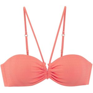 Copenhagen Studios - Bandeau-bikinitop Nela - Abrikoos - Met V-vormige Cut-out