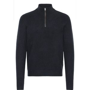 Casual Friday Trui ' CFHEINE halfzip '  donkerblauw