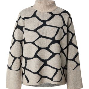 Soyaconcept - Trui - Zand - Wol - Rechte Mouwen - Opstaande Kraag