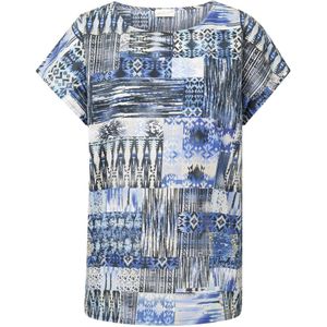 Goldner Blouse  blauw denim / grijs / wit