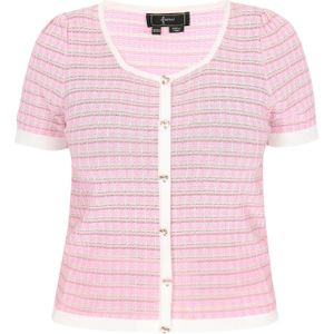 faina Gebreid vest  rosé / zilver / wit