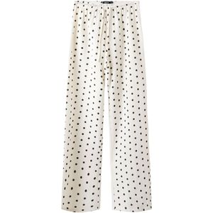 Broek met Wijde Pijpen - Mousseline - Regular Fit - Voorzakken - Striksluiting