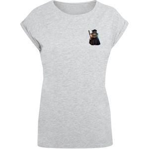 F4NT4STIC Shirt 'Wizard Cat'  grijs gemêleerd / gemengde kleuren