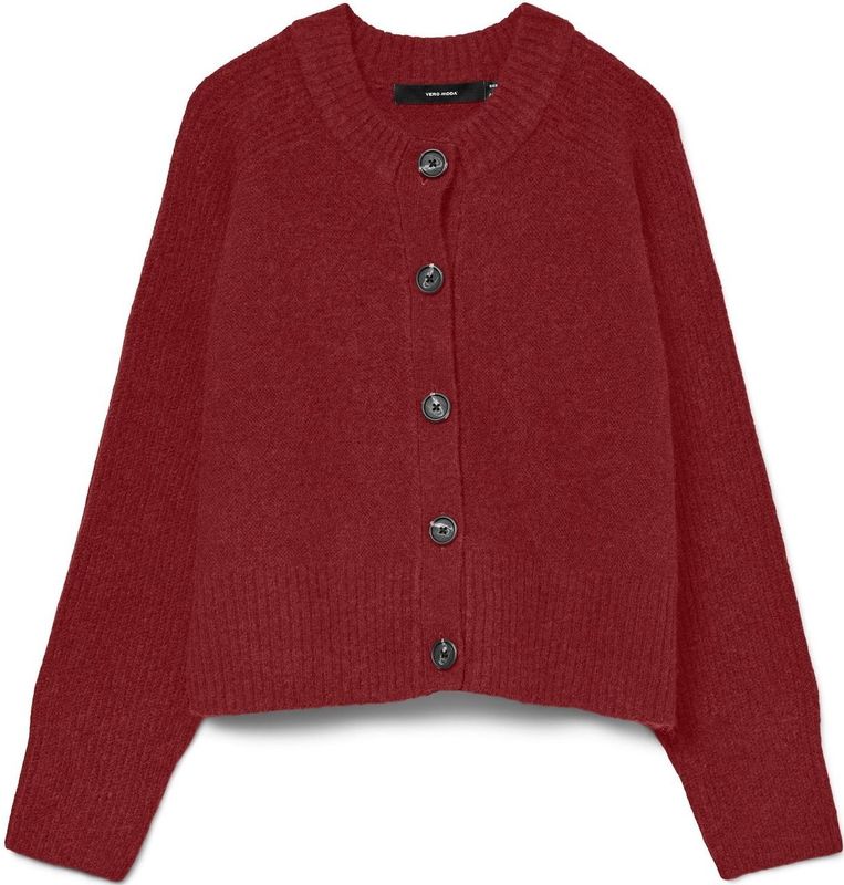 Vmbang - Gebreid Vest - O-hals - Lange Mouwen - Knoopsluiting