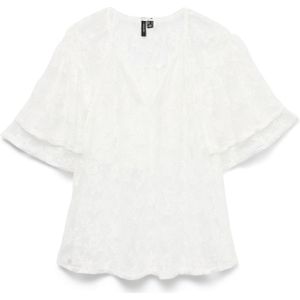 Vmceline - Blouse - O-hals - Korte Mouwen - Volumineuze Mouwen - Ruches - Volume Fit