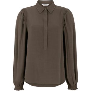 Soft Rebels Blouse 'Anne'  donkerbruin