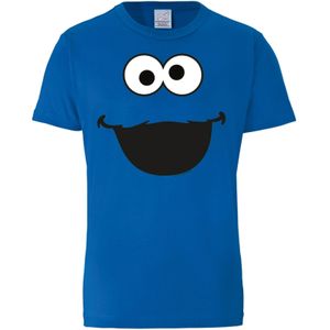 LOGOSHIRT Shirt 'Sesamstraße - Krümelmonster'  blauw