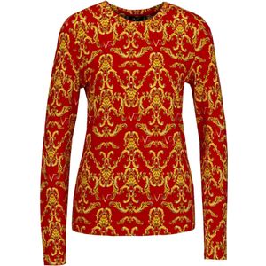 19V69 ITALIA Shirt 'Lavina Gold'  bruin / goudgeel / lichtgeel / rood