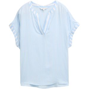 Blouse - Blue Offwhite Stripe - 100% Viscose - Loose Fit