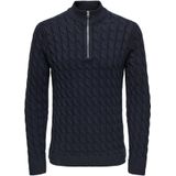 Onskicker - Pullover - Gebreid - Hoge Hals - Lange Mouwen - Halve Ritssluiting