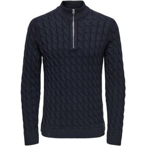 Onskicker - Pullover - Gebreid - Hoge Hals - Lange Mouwen - Halve Ritssluiting