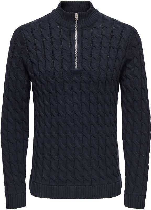 Onskicker - Pullover - Gebreid - Hoge Hals - Lange Mouwen - Halve Ritssluiting