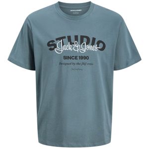 JACK & JONES Shirt 'JJYuki'  duifblauw / zwart / wit