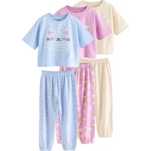 Next Nachtkledij  hemelsblauw / lichtgeel / rosa / wit