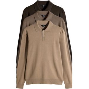 The Set Trui  chocoladebruin / cappuccino / lichtbruin