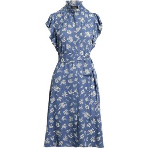 Lauren Ralph Lauren - Blousejurk - Lichtbeige/Saffier - Knielengte - Gerecycled Materiaal