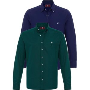 Williot Overhemd  donkerblauw / groen / wit