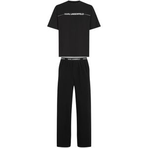 Karl Lagerfeld Pyjama lang  zwart / wit
