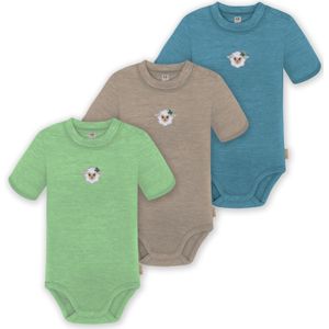 normani Rompertje/body 'Tihoi'  donkerbeige / azuur / lichtgroen