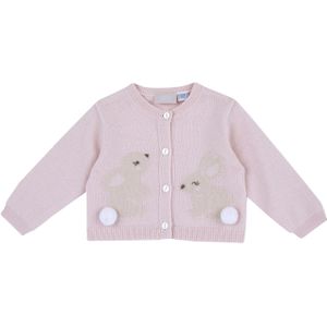 Chicco Gebreid vest  beige / oudroze / wit