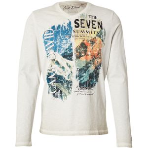 CAMP DAVID Shirt  blauw / zilvergrijs / oranje / zwart