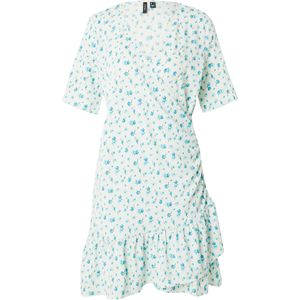 VERO MODA Jurk 'VMPAGE'  lichtbeige / hemelsblauw / neonblauw / spar