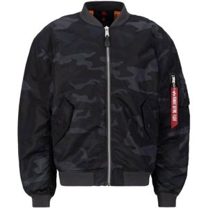 ALPHA INDUSTRIES Winterjas 'MA-1 CS'  grijs / rood / zwart