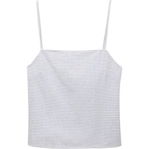 Pull&Bear Top  grijs / wit