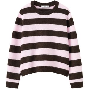 MANGO Trui 'ARBOL'  chocoladebruin / rosa