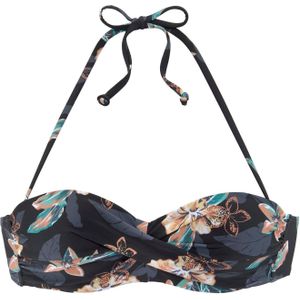 Look - Gedessineerd Bandeau Bikini - Zwart - Gewatteerd