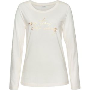 Lascana - Pyjama Top - Ecru - Met Folieprint