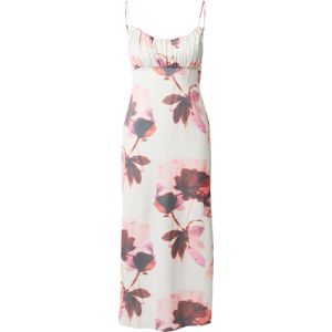 TOPSHOP Zomerjurk  lichtroze / karmijnrood / wit