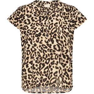 Fransa Blouse 'FREASE'  cappuccino / mokka / zwart