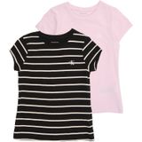 Calvin Klein - T-shirt - Light lilac/Ck black - 2-PACK STRIPE SLIM SS T-SHIRT