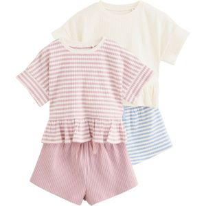 Next Set  ecru / lichtblauw / oudroze