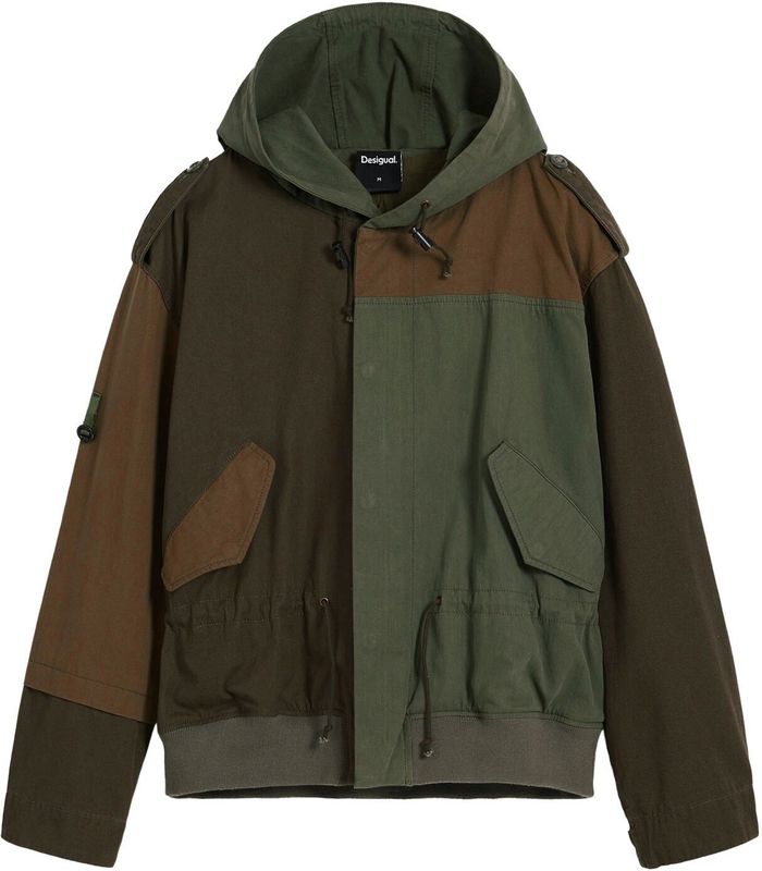 Desigual - Capuchonjas - Multicolor - Met Patches - Losse Pasvorm