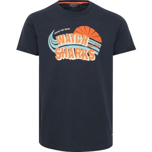 INDICODE JEANS Shirt 'Daniel'  navy / mintgroen / donkeroranje / wit