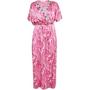 IZIA Jurk  groen / pink / wit