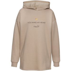 Capuchontrui - Zand - Loungewear - Lange Mouwen - Print