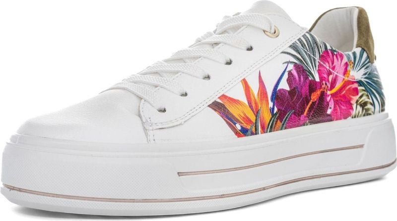 Schoenen - Sneakers - Imitatieleer - Bloemenprint - Flexibele Zool