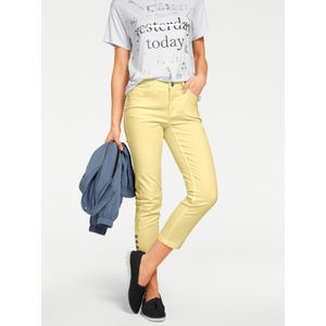 Capri Broek - Lichtgeel - Katoen/Elastaan - 7/8-lengte